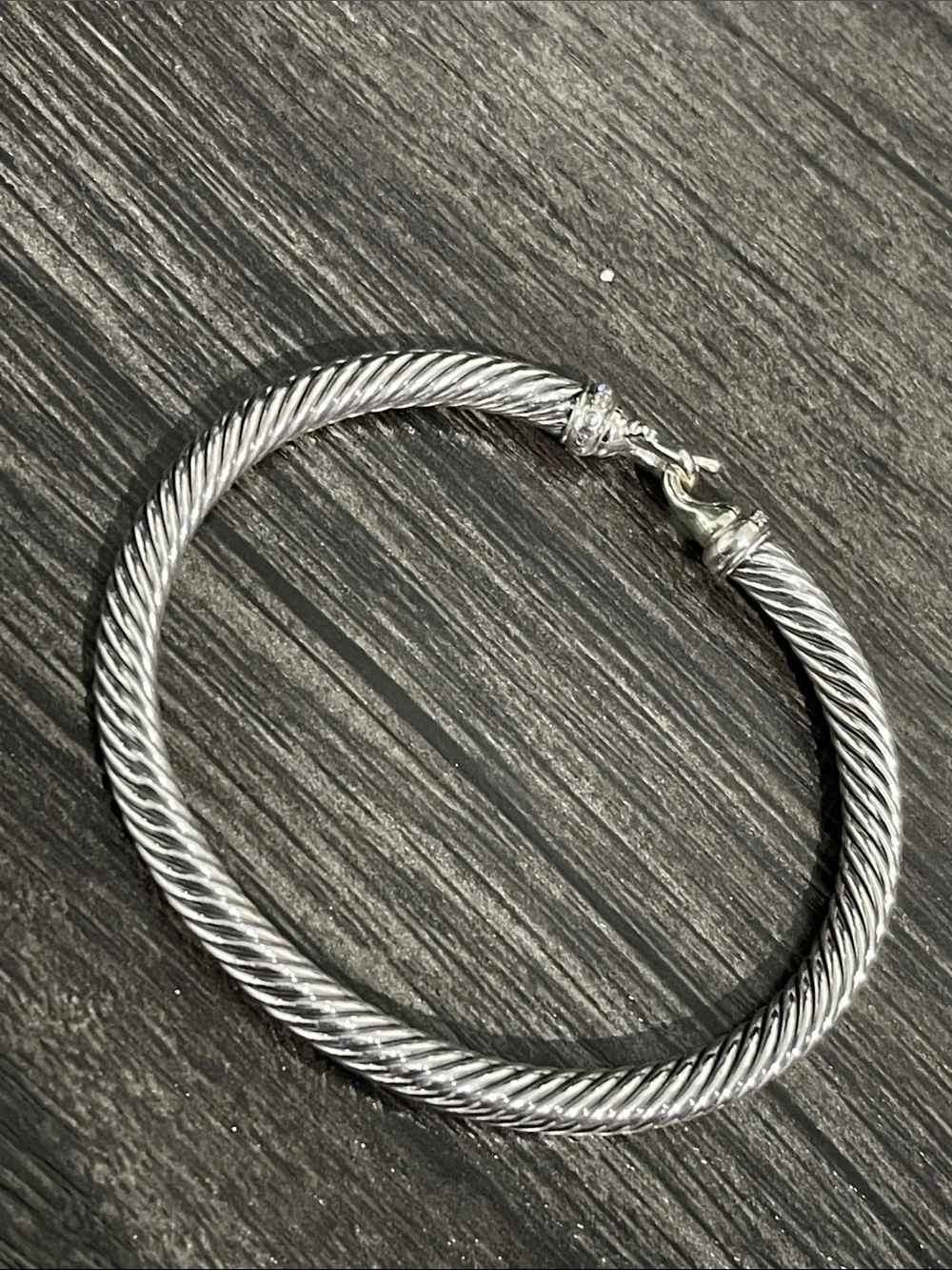 5mm cable classic David Yurman buckle diamond bracelet size large